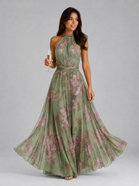 Rosalie Floral Halter Summer Maxi Dress - product image 1