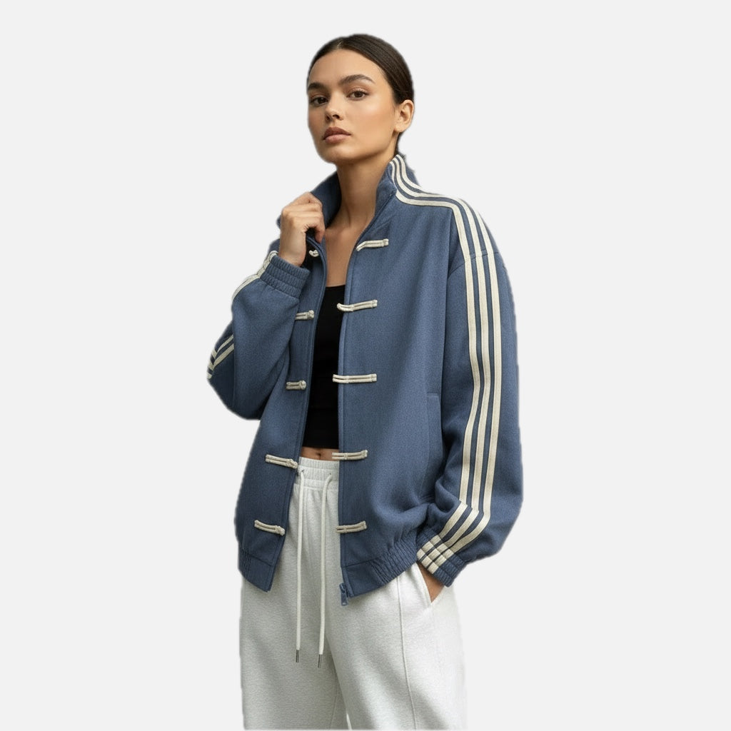 Flavienne Contrast-Stripe Zip Track Jacket