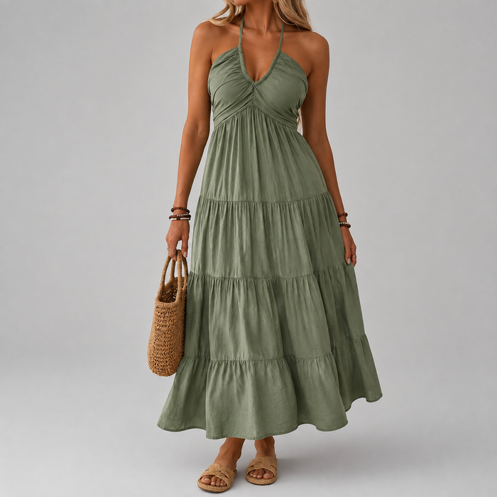 Solenne Flowy Halter Maxi Dress - product image 1