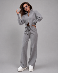 Evie Zip Cardigan & Knit Trouser Set