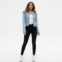 Demelza Decorative-Button Denim Jacket