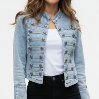 Demelza Decorative-Button Denim Jacket