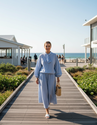 Delphine Striped Jacket & A-Line Skirt Set