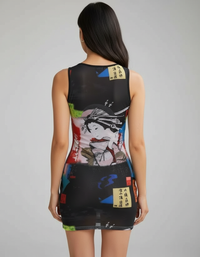 Renee Printed Mesh Bodycon Mini Dress