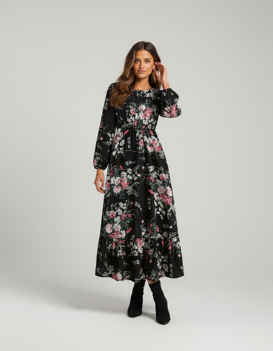 Ilona Floral Long-Sleeve Maxi Dress