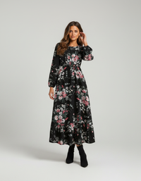 Ilona Floral Long-Sleeve Maxi Dress