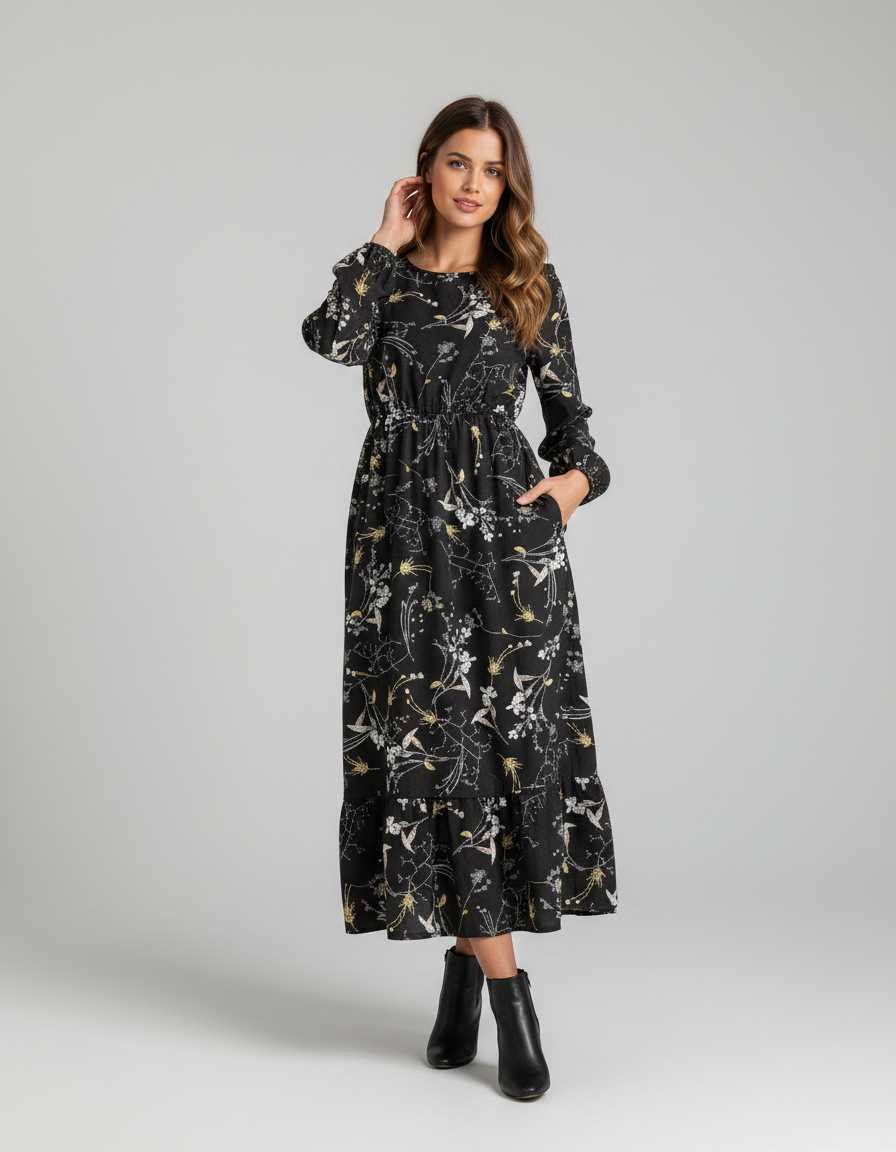 Ilona Floral Long-Sleeve Maxi Dress