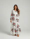 Ivory Red Floral