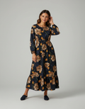 Navy Ochre Floral