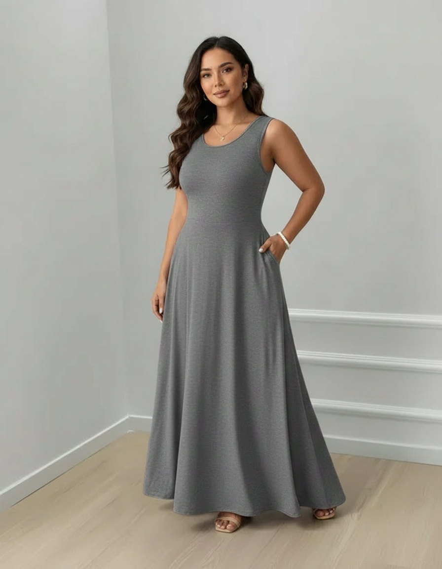 Nerissa Tie-Back V-Neck Maxi Dress