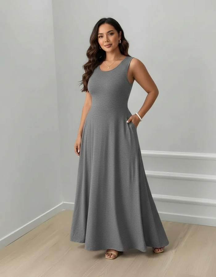 Nerissa Tie-Back V-Neck Maxi Dress