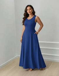 Nerissa Tie-Back V-Neck Maxi Dress
