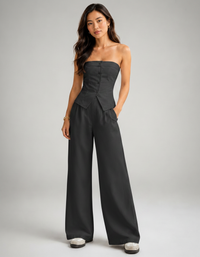 Katia Bandeau Top & Wide-Leg Trouser Set