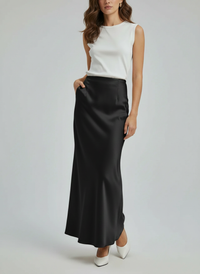 Naia Satin-Look Fishtail Maxi Skirt