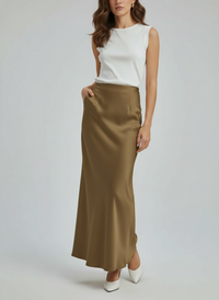 Naia Satin-Look Fishtail Maxi Skirt