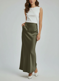 Naia Satin-Look Fishtail Maxi Skirt