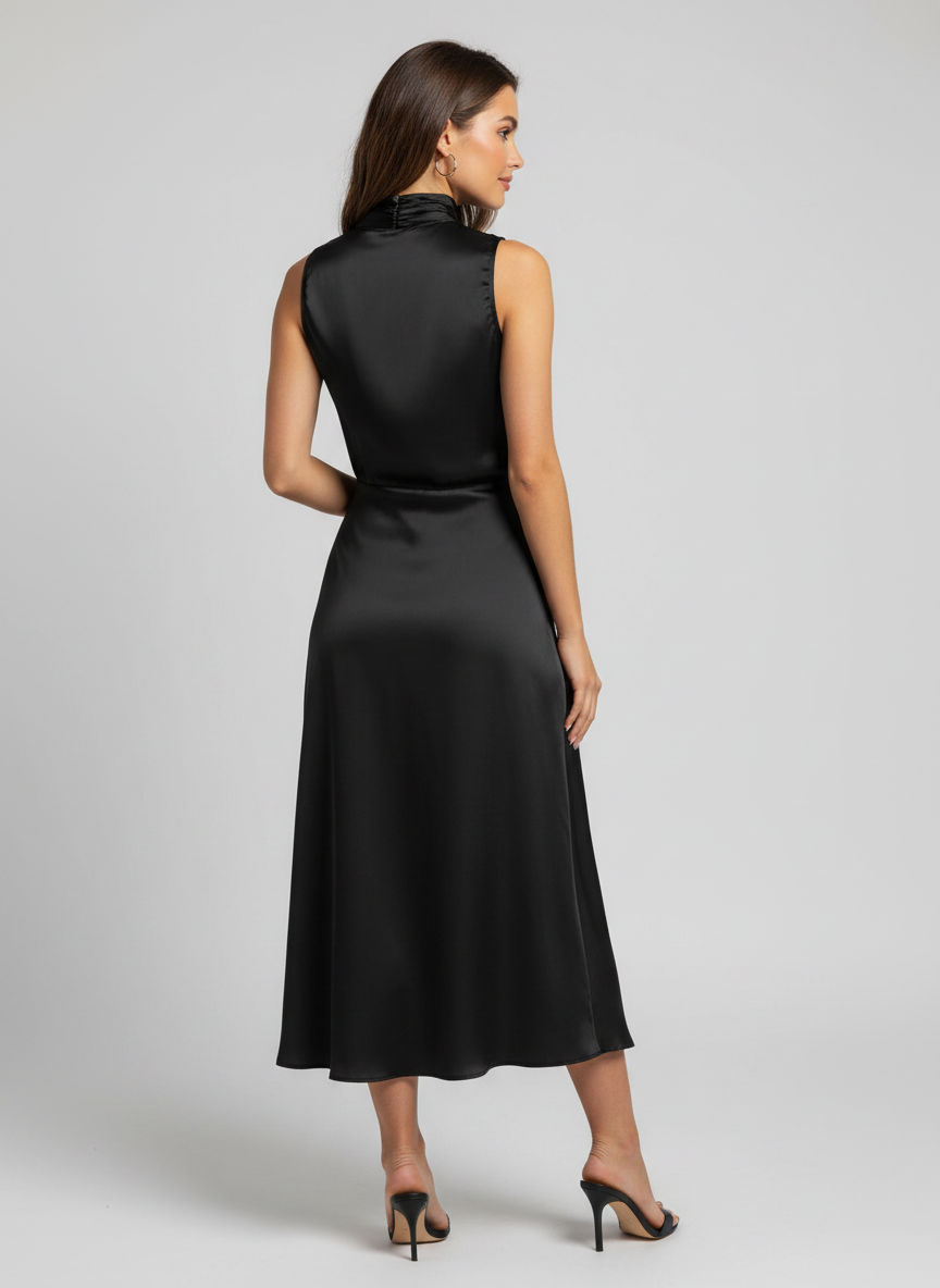 Kiana Satin-Look Sleeveless Evening Maxi Dress