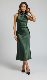 Kiana Satin-Look Sleeveless Evening Maxi Dress