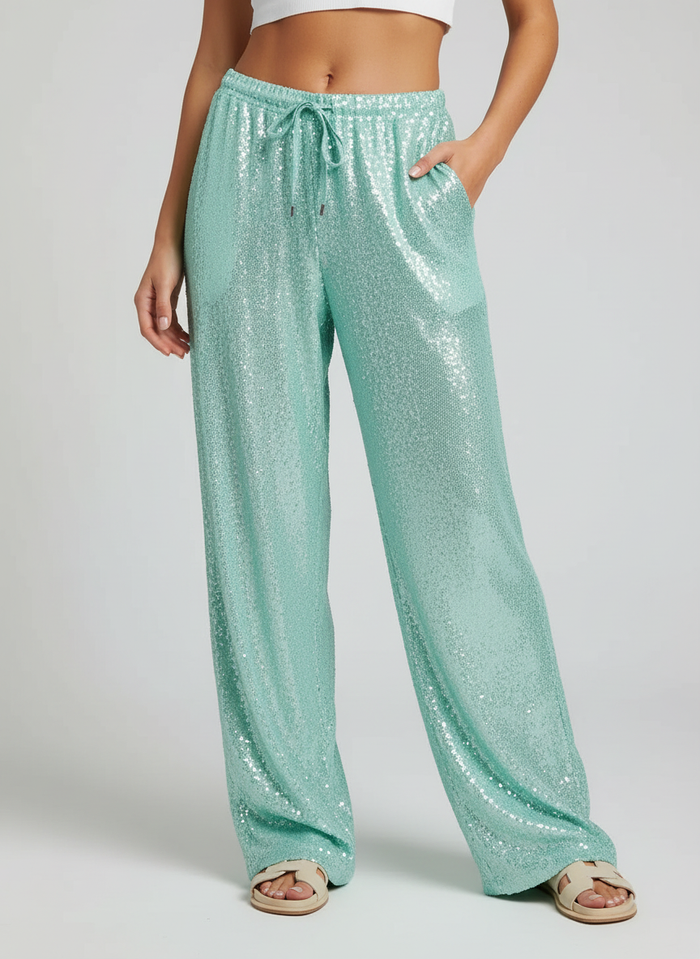 Kallista Sequin Wide-Leg Trousers