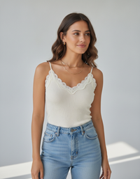 Coletta Lace-Trim Cropped Camisole