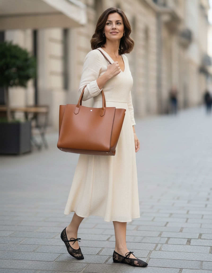 Verena Bow-Detail Square-Toe Ballet Flats