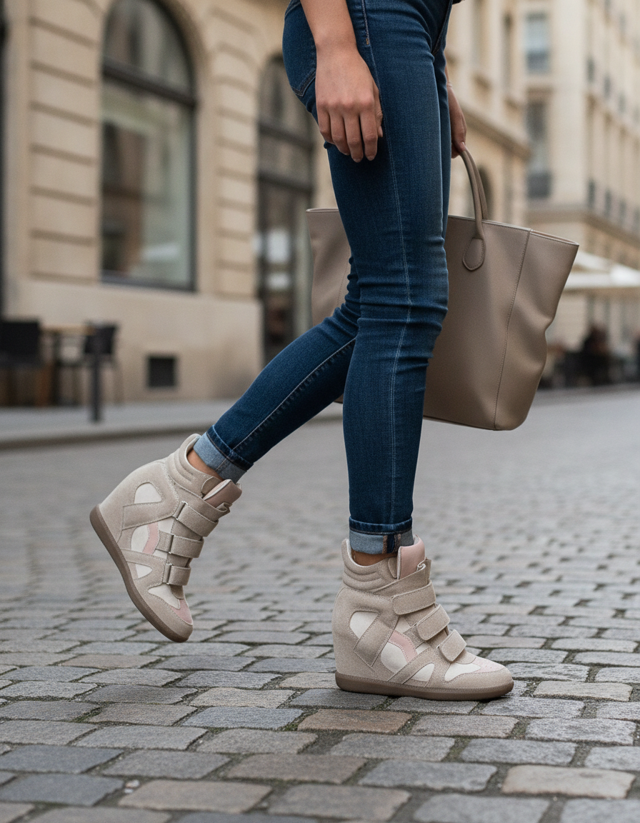 Vespera Hidden-Wedge High-Top Sneakers