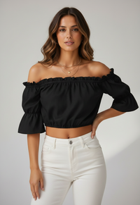 Rosalie Ruched Strapless Crop Top