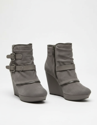 Delara Suede-Look Wedge Ankle Boots