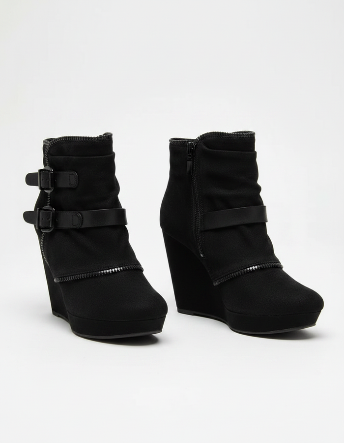 Taliessa Suede-Look Wedge Ankle Boots