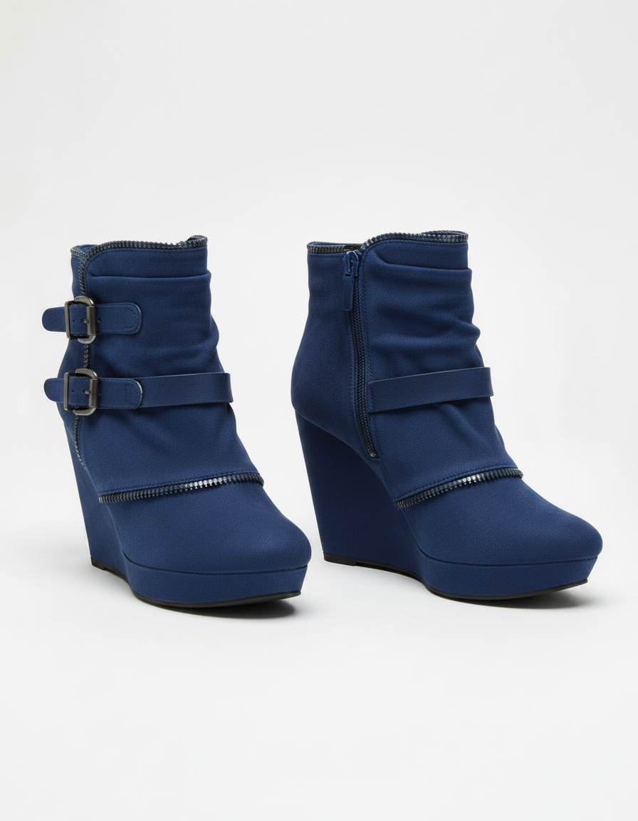 Taliessa Suede-Look Wedge Ankle Boots