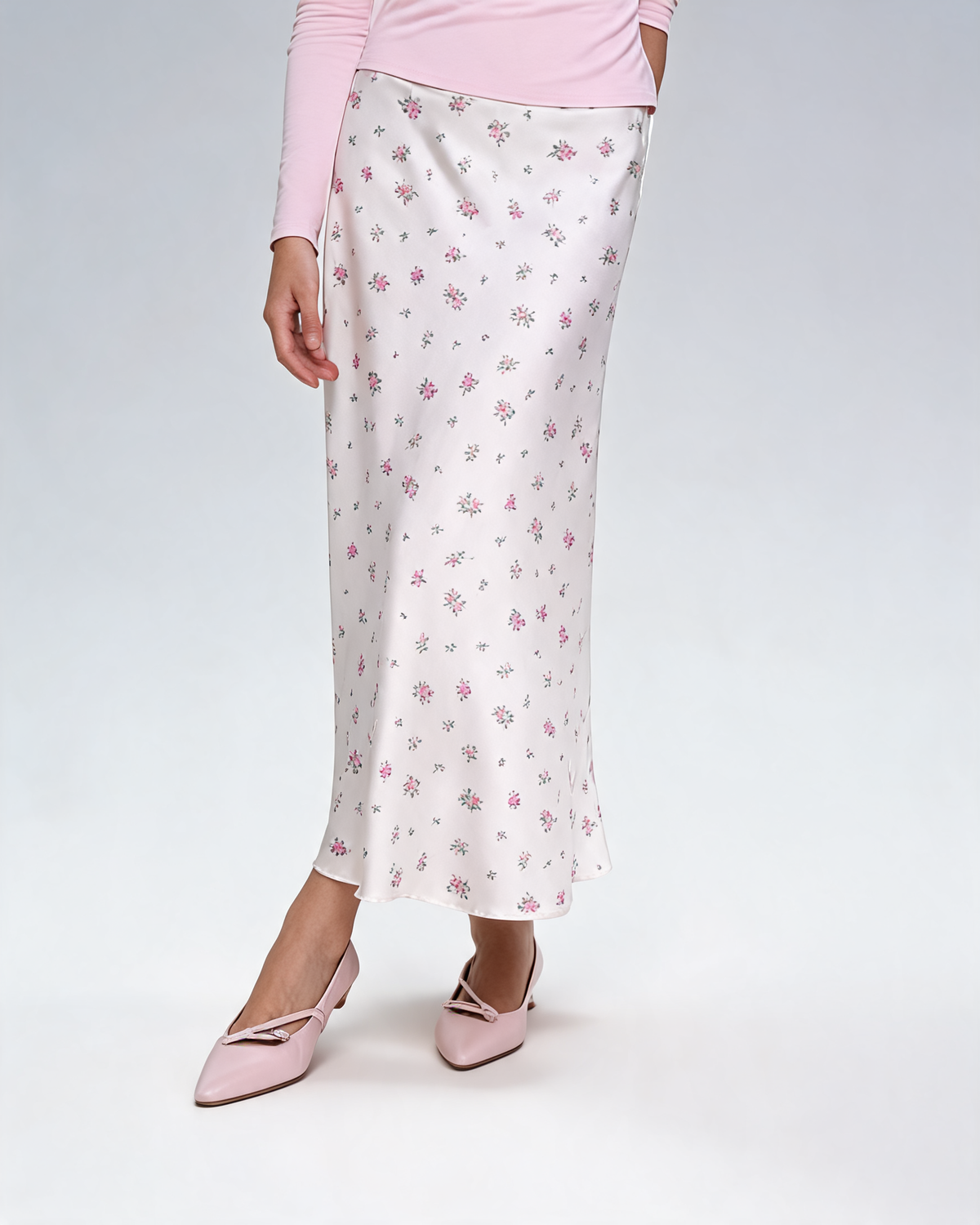 Aveline Contrast Patchwork High-Waist Maxi Skirt