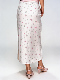 Aveline Contrast Patchwork High-Waist Maxi Skirt