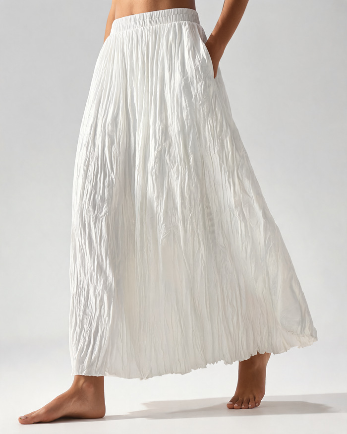 Ludivine Pleated A-Line Maxi Skirt