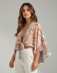 Celestia Floral Batwing Beach Kimono
