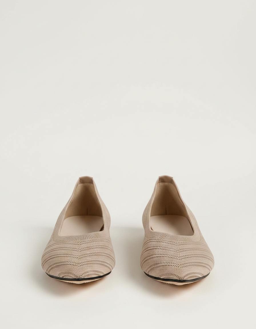 Viorelle Pointed-Toe Knit Ballet Flats