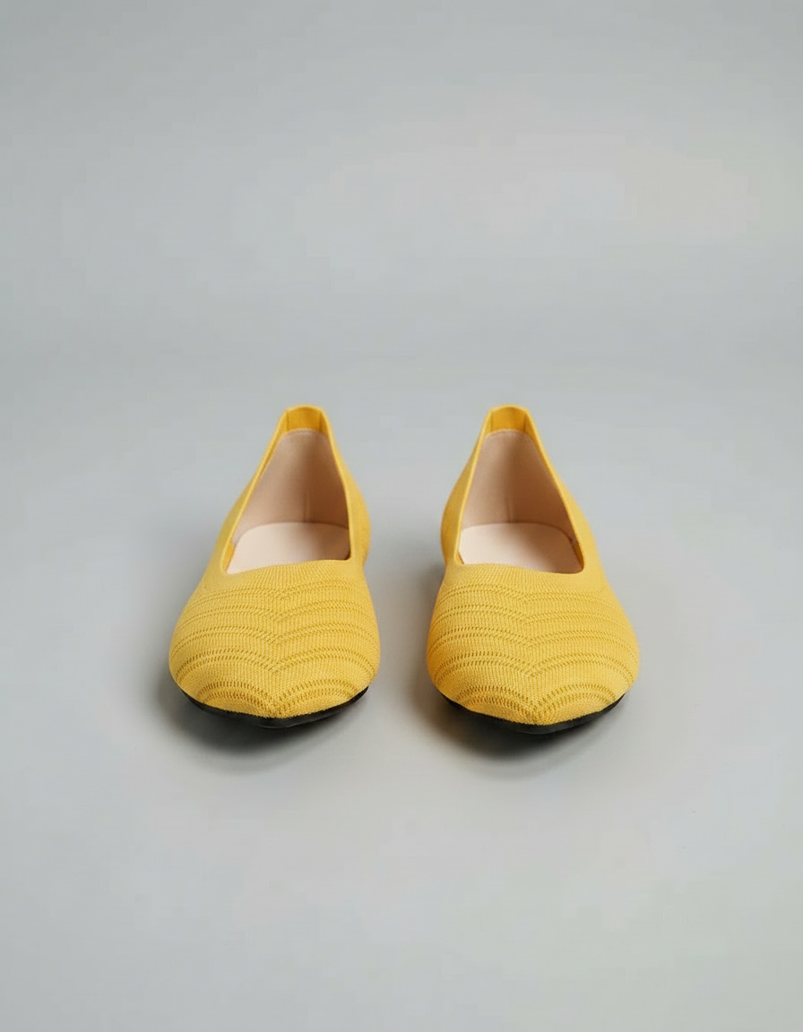 Viorelle Pointed-Toe Knit Ballet Flats