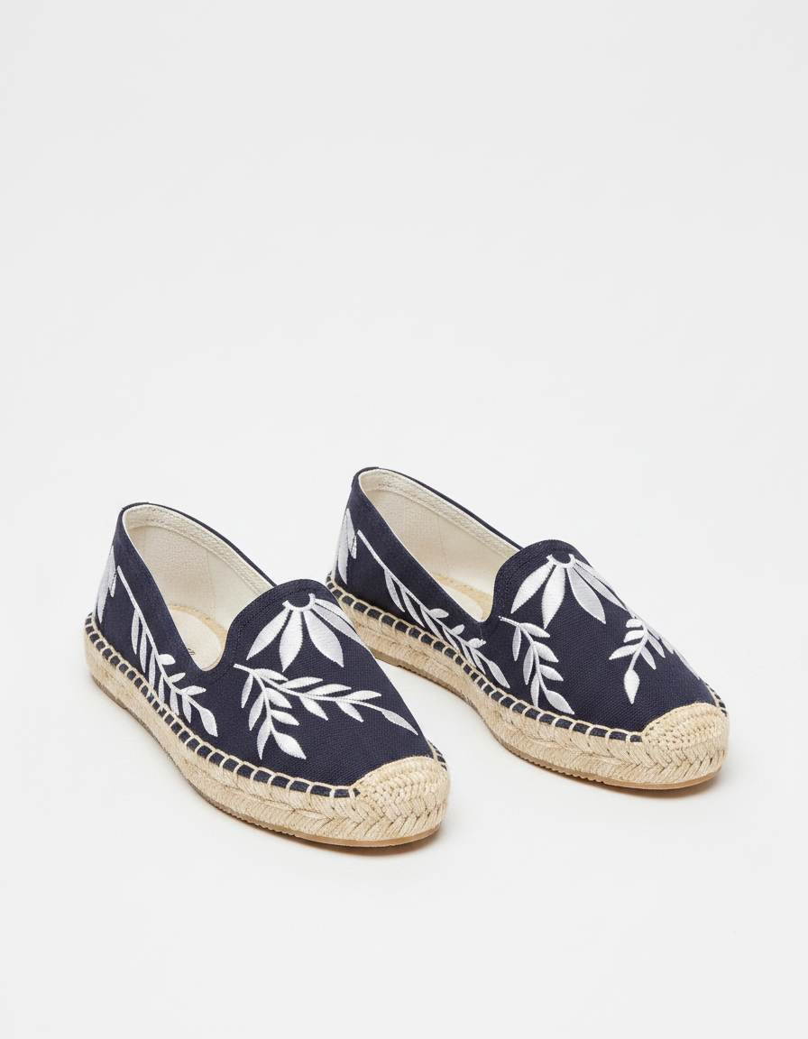 Neoma Floral Espadrille Platform Flats