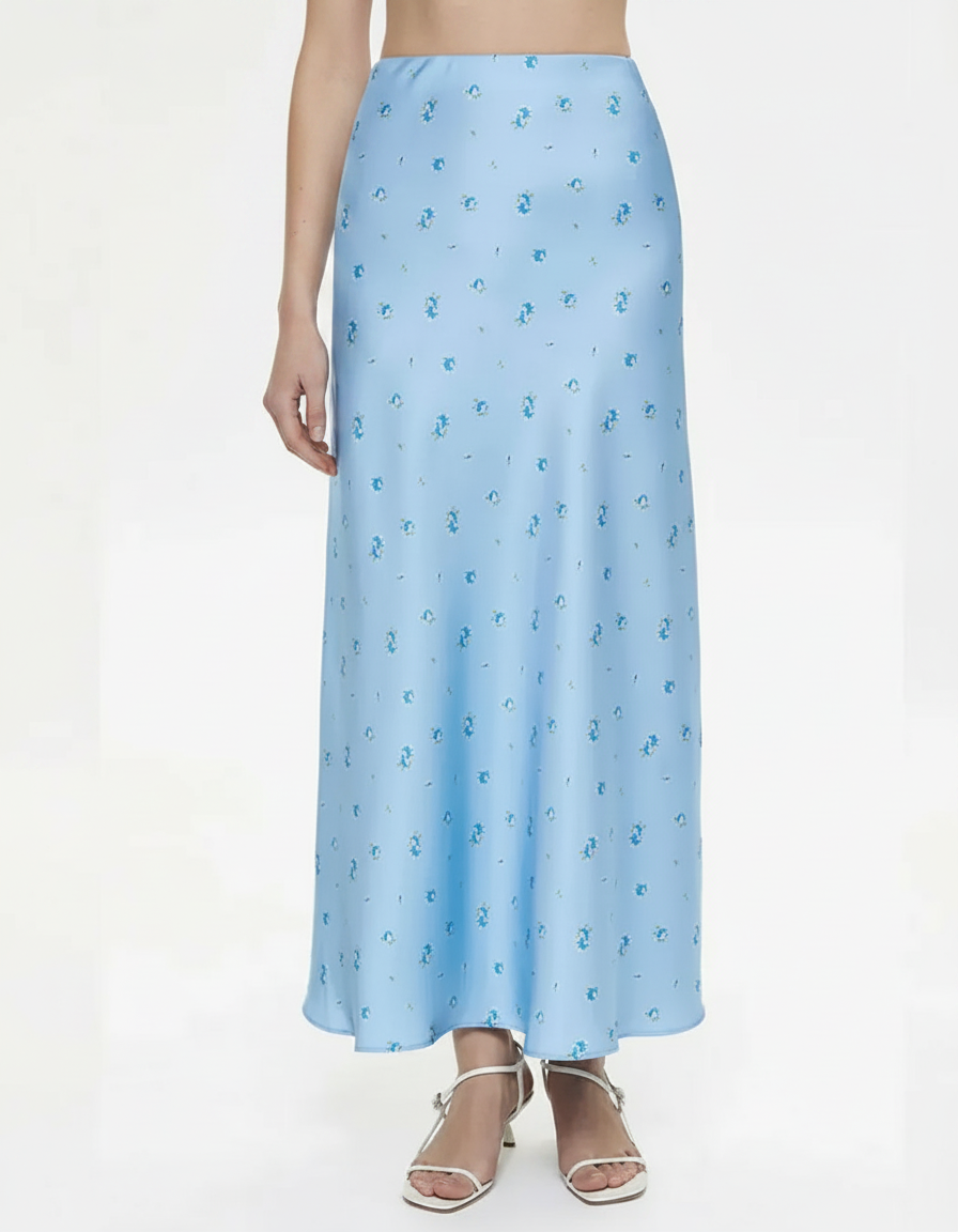 Maristella Printed Contrast-Patchwork Maxi Skirt