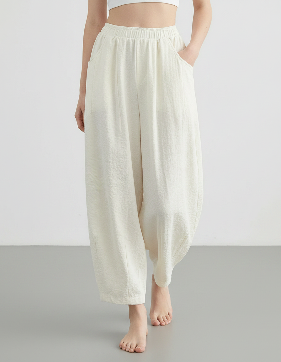 Beline Pleated High-Waist Wide-Leg Trousers