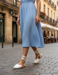 Freyelle Leather T-Strap Espadrille Sandals