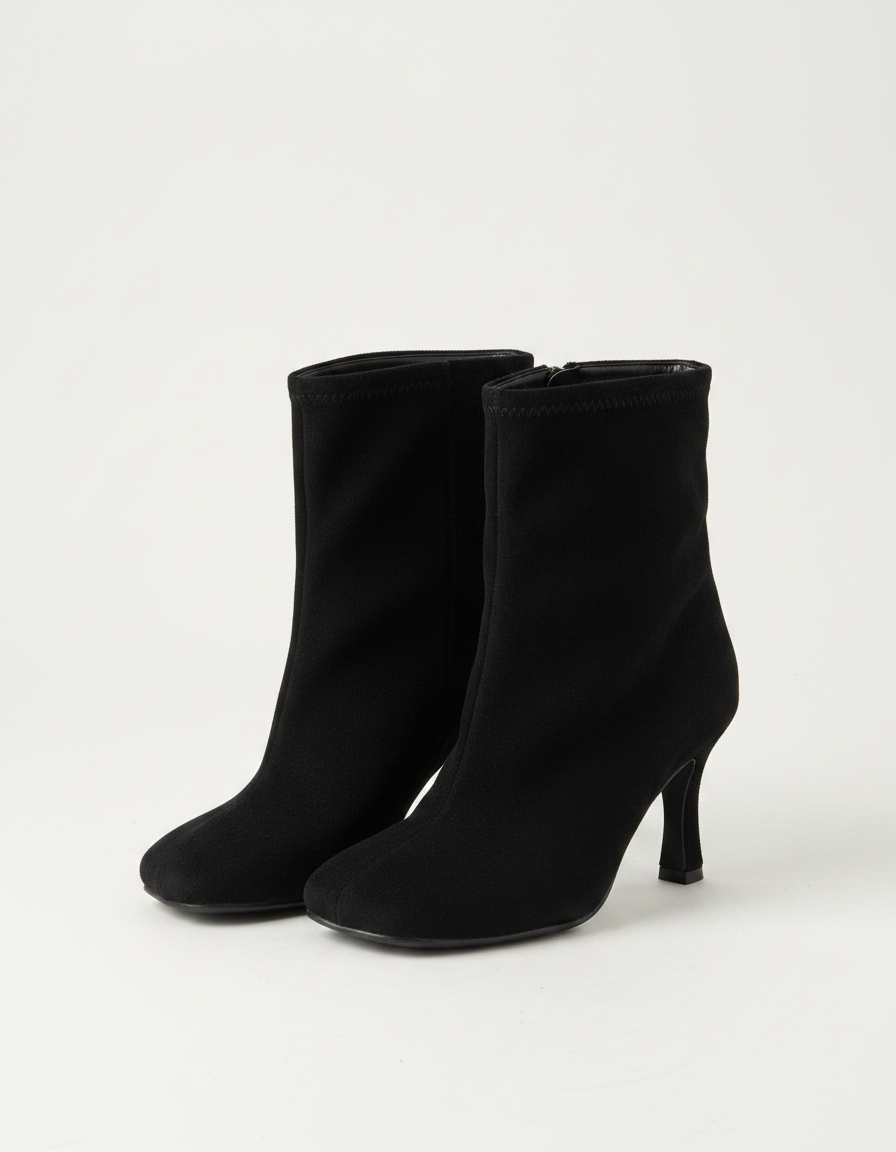 Eirabelle Pleated High-Heel Ankle Boots