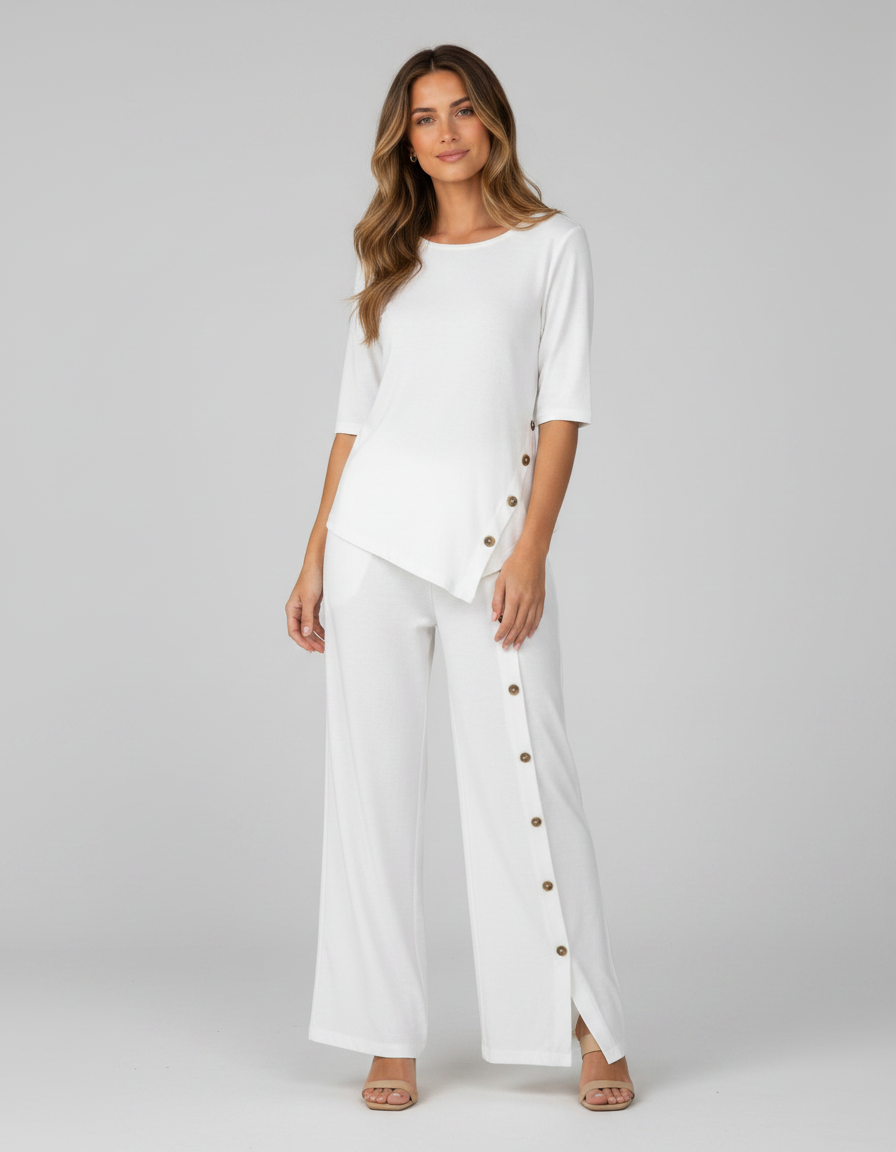 Marcellina Asymmetric Shirt & Loose Trouser Set