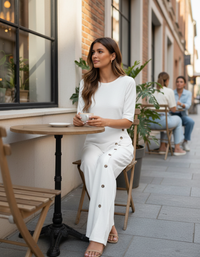 Marcellina Asymmetric Shirt & Loose Trouser Set