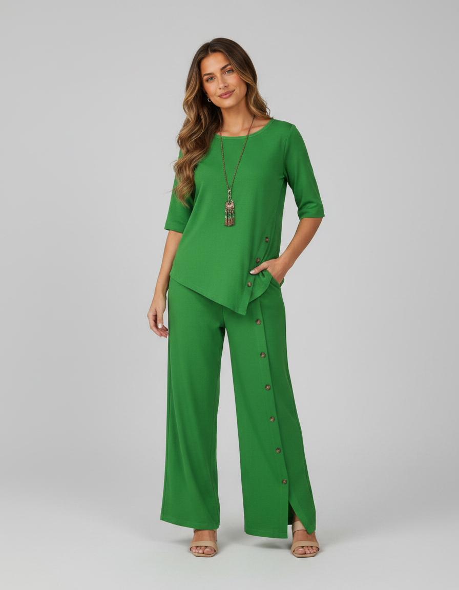 Marcellina Asymmetric Shirt & Loose Trouser Set