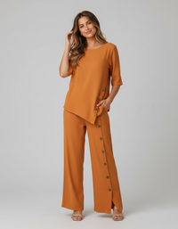 Marcellina Asymmetric Shirt & Loose Trouser Set