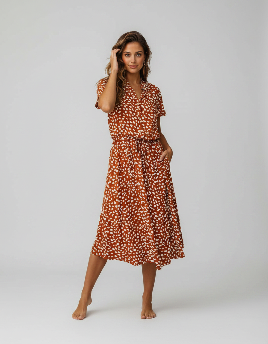Araminta Floral Belted Shirt Maxi Dress