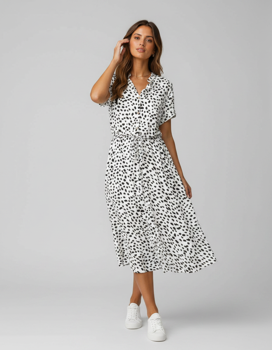Araminta Floral Belted Shirt Maxi Dress
