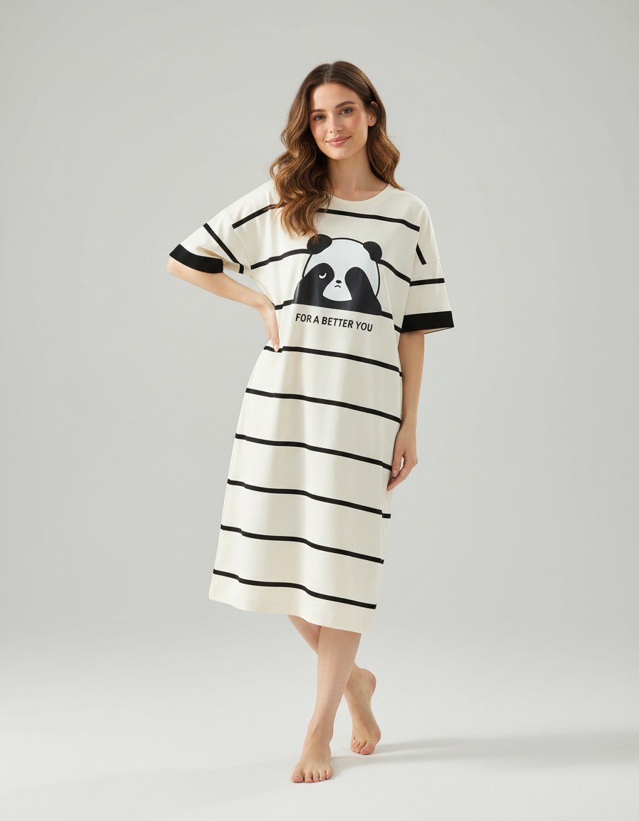 Dorothea Cotton Short-Sleeve Plus-Size Nightdress