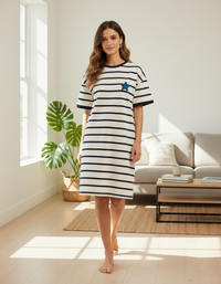 Dorothea Cotton Short-Sleeve Plus-Size Nightdress