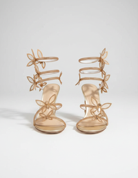 Georgina Crystal Butterfly-Strap Stiletto Sandals